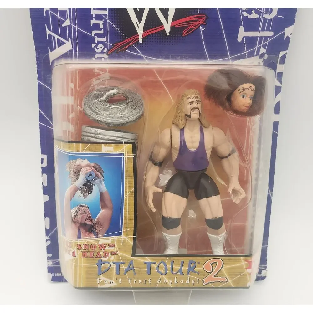 1999 Jakks WWF DTA TOUR 2 Al Snow w/ Head and Trash Can Sealed on Card Vintage